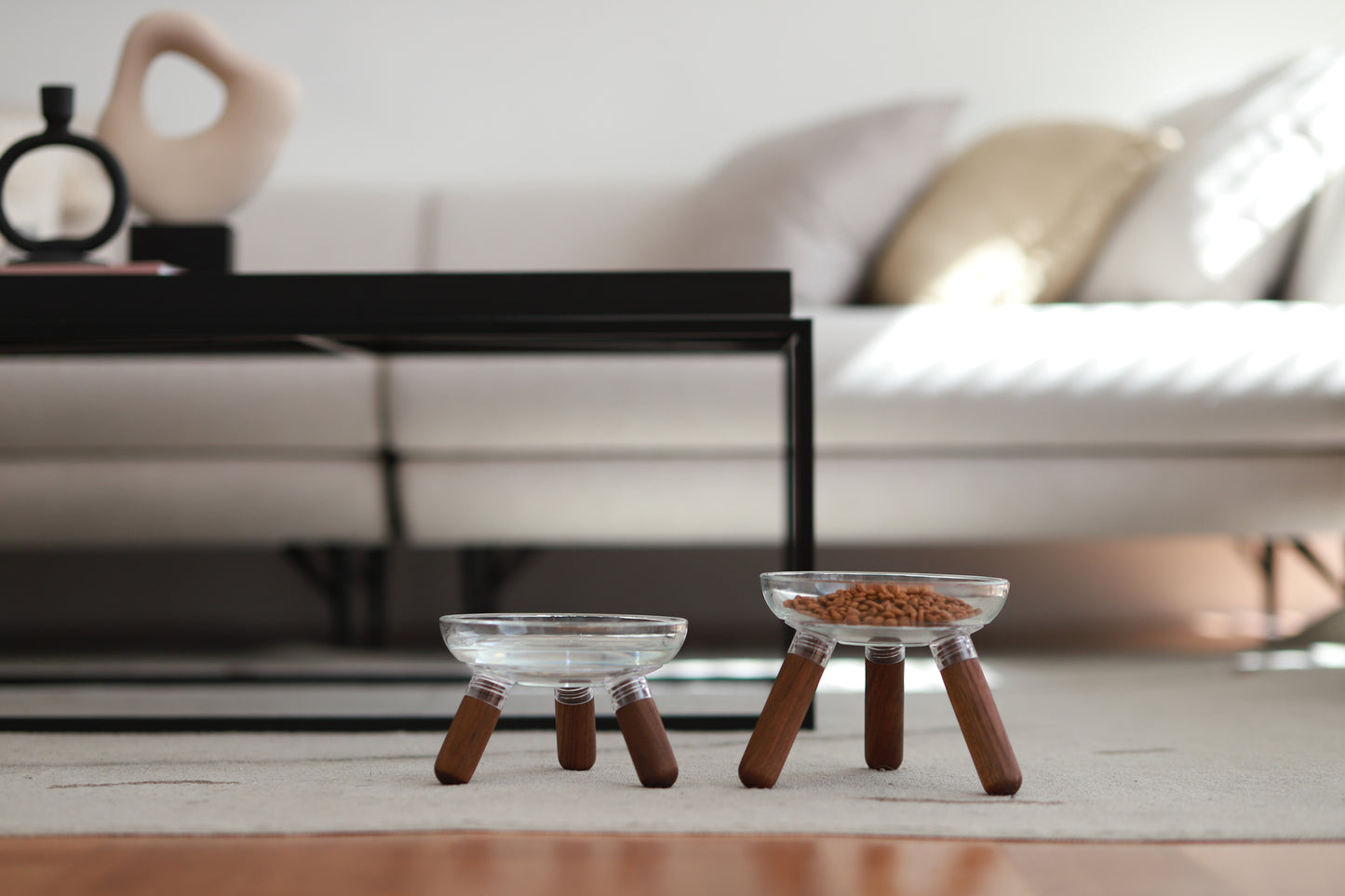 Inherent Glass Table - Walnut