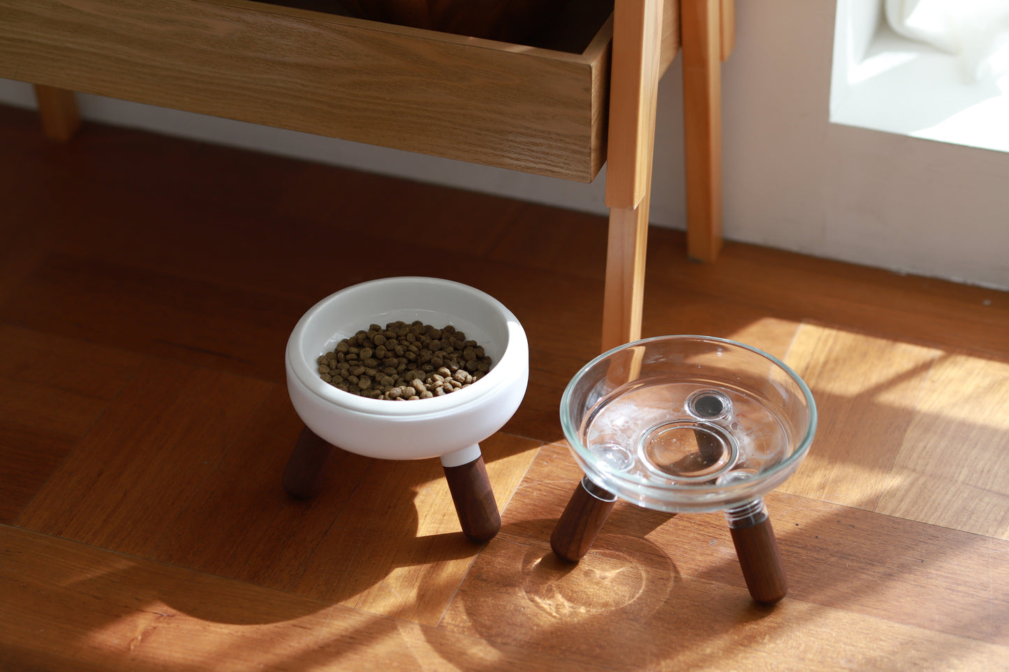 Inherent Glass Table - Walnut